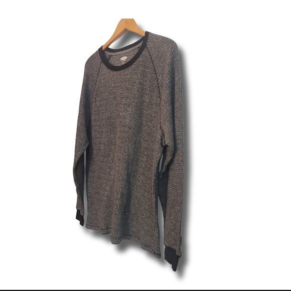 🌿Old Navy Men's XXL Gray Black Crew Neck Textured Thermal Longsleeve Shirt - Picture 4 of 12